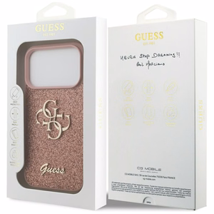 Guess Fixed Glitter Big 4G Suojakuori iPhone 17 Prolle - vaaleanpunainen