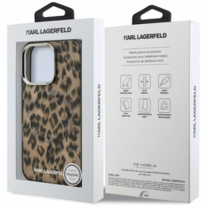 Karl Lagerfeld IML leopardikuvioinen MagSafe-suojakuori iPhone 16 Pro Max - ruskea