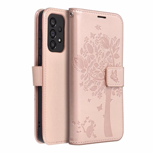 MEZZO Book-suojakuori Samsung A33 5G:lle tree Rose Gold