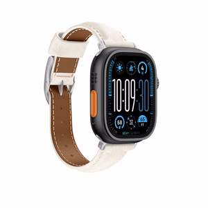 AmazingThing Class Band Leather Strap for Apple Watch 45 / 46 / 49 mm - Light Beige
