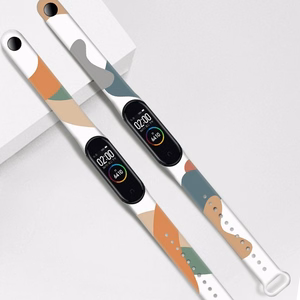 Hihna Moro bändi Xiaomi Mi Band 3 / 4 silikonihihna katsella rannekoru rannekoru kuvio 12