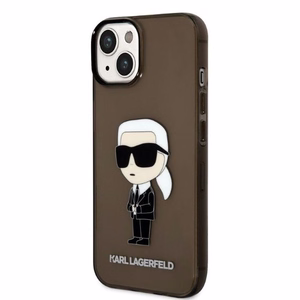 Karl Lagerfeld Ikonik Karl suojakuori iPhone 14 Plus:lle - musta