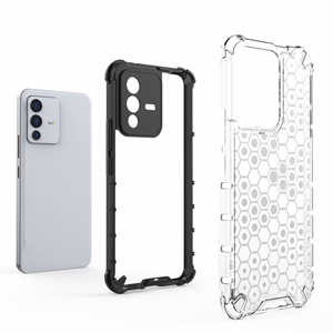 Honeycomb tapauksessa panssaroitu kansi geelirunko Vivo V23 5G läpinäkyvää varten
