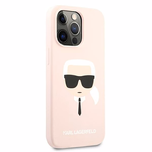 Karl Lagerfeld Silikoninen Karl's Head Suojakuori iPhone 13 Pro Max 6.7" - Vaaleanpunainen