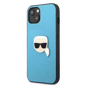 Karl Lagerfeld Nahka Ikonik Karl's Head Metal Case iPhone 13 mini - sininen