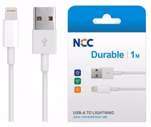 NCC USB cable Lightning white 1m