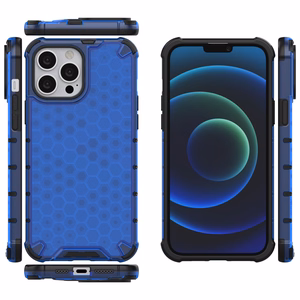 Honeycomb Asia panssari kansi TPU puskuri iPhone 13 Pro Max sininen