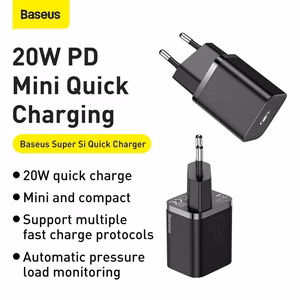 Baseus Super Si CCSUP-B01 20W USB-C -laturi, musta