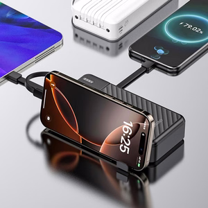 Dudao K11 Pro 20000mAh Powerbank with Built-in Cables - Black