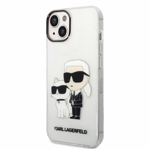 Karl Lagerfeld Glitter Karl&Choupette suojakuori iPhone 14 Plus:lle - läpinäkyvä