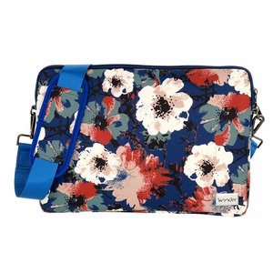 Wonder Sleeve Laptop 13-14 inches blue and camellias