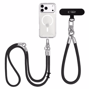 Tech-Protect C10S Rope Phone Lanyard - Black and Titanium
