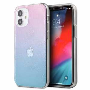 Guess GUHCP12S3D4GGBP iPhone 12 mini 5.4" sininen-vaaleanpunainen/sininen&vaaleanpunainen kotelo 4G 3D-kuvioinen kokoelma