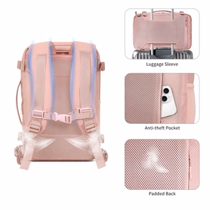 Tech-Protect Defender S50 reppu Ryanair & Wizz Air 20L kannettava tietokone - vaaleanpunainen