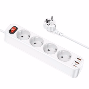 Laturi-jatkojohto Hoco NS1 (2xUSB; 1xUSB-C; 4xEU-pistoke; 3A 20W) valkoinen