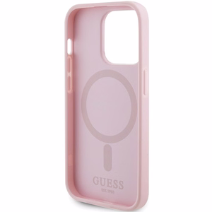 Guess GUHMP14LPSAHMCP kotelo iPhone 14 Pro - vaaleanpunainen Saffiano MagSafe