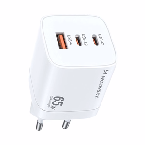 Wozinsky CGWCW 65W GaN Wall Charger USB-A / 2 x USB-C - White