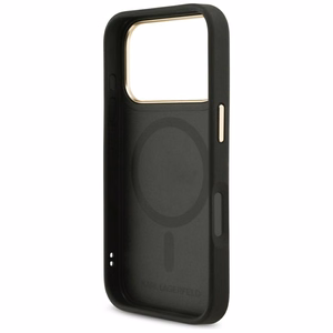 Karl Lagerfeld Big Strap Karl Metal Logo MagSafe suojakuori iPhone 17 Pro:lle - musta