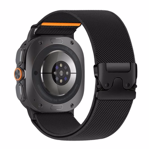 Tech-Protect Nylon Clasp -ranneke mallille Samsung Galaxy Watch Ultra 47 mm – musta