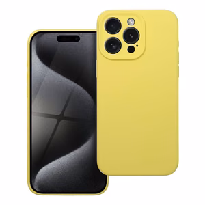 Silikoninen Suojakuori iPhone 15 PRO MAX:lle 2mm keltainen