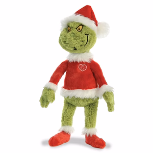 Grinch ympäristöystävällinen pehmolelu joulupukin asussa, 43 cm