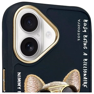 NIMMY Suojakuori GLASSES COOL DOG iPhone 16:lle musta