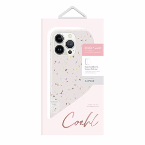 Uniq Coehl Terrazzo kotelo iPhone 14 Pro - hiekka