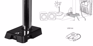 ARCTIC Z1 monitorin varsi 38/34 tuumaa USB-hubilla, pöytäkiinnike