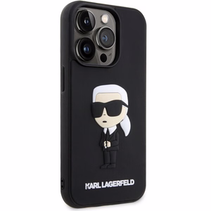 Karl Lagerfeld KLHCP14L3DRKINK iPhone 14 Pro 6.1 musta/musta suojakuori Rubber Ikonik 3D