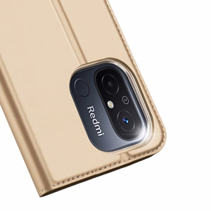 Dux Ducis Skin Pro -suojakuori Xiaomi Redmi 11A / Poco C55 / Redmi 12C:lle läppäkorttijalustalla kultainen