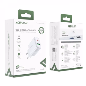 Acefast wall charger USB Type C / USB 20W, PPS, PD, QC 3.0, AFC, FCP white (A25 white)