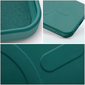 Suojakuori Samsung A37:lle Silicone Mag Cover MagSafe-yhteensopiva vihreä