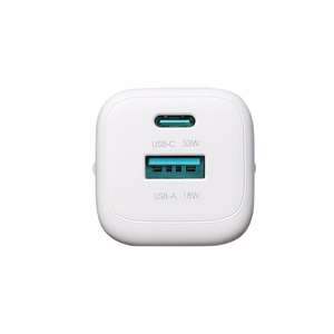 Joyroom JR-TG7 33W USB-A + USB-C -seinälaturi 30W USB-C - Lightning 1m kaapelilla - valkoinen