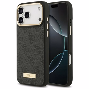 Guess 4G Logo Plate MagSafe suojakuori iPhone 17 Pro Max - musta