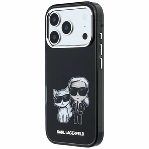 Karl Lagerfeld Smooth Karl & Choupette Bodies Sketch -suojakuori laitteelle iPhone 18 Pro Max / 17 Pro Max, MagSafe-yhteensopiva – musta