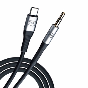 Audiokaapeli 3mk USB-C - 3,5mm 1,0m musta