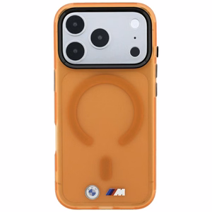 BMW M IML Frosted Metal Logo & Trims MagSafe suojakuori mallille iPhone 17 Pro / 18 Pro – oranssi