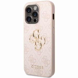 Guess 4G Big Metal Logo kotelo iPhone 15 Pro - vaaleanpunainen