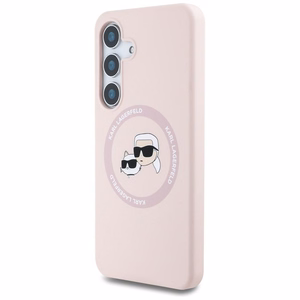 Karl Lagerfeld HC Magneettinen Silikoninen Suojakuori Samsung Galaxy S25 Pluslle Vaaleanpunainen