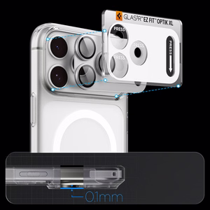 Spigen Optik Pro XL GLAS.TR EZ FIT karkaistu lasi mallille iPhone 18 Pro Max, hopeinen