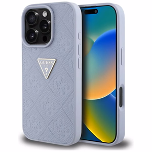 Guess Hardcase PU Grained Hot Stamp 4G Triangle Metal Suojakuori iPhone 16 Pro Max 6,9":lle - violetti