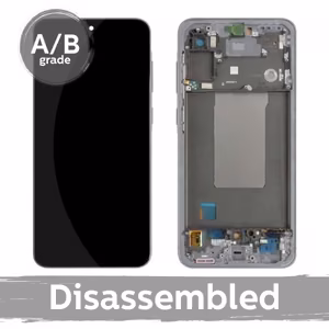 LCD-näyttö yhteensopiva Samsung A566 A56 5G kehyksellä / Lightgray / (9.5/10 purettu)