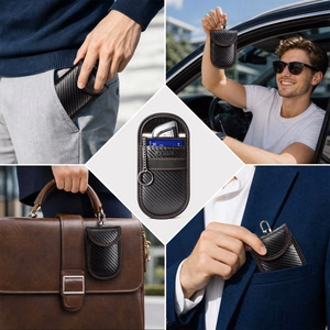 Tech-Protect KLR100 RFID-suojattu auton avainkotelo korttipaikoilla – musta ja punainen
