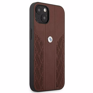 BMW Leather Curve rei'itetty kotelo iPhone 13 mini - punainen