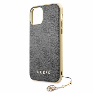Guess GUHCN61GF4GGR iPhone 11 6.1" / Xr harmaa / harmaa kova kotelo 4G Charms kokoelma