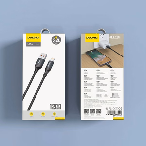 Dudao 3A 30W L3SL USB-A - Lightning Kaapeli punottu 1.2m - musta