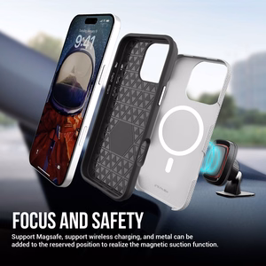 Perfectionists Triangle Mag suojakuori iPhone 16 Pro Max hopeinen