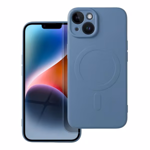 Silikoninen Mag Cover iPhone 14:lle yhteensopiva MagSafen kanssa sininen