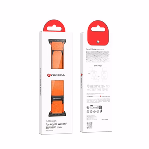 Hihna Apple Watch:lle Forcell F-Design FA05 nylon tarranauha 38 / 40 / 41 mm oranssi
