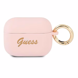 Guess GUAPSSSI AirPods Pro suojus vaaleanpunainen/vaaleanpunainen Silikoni Vintage Script -kirjoitus